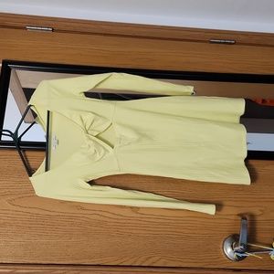 American Eagle Outfitters Long Sleeve Lemon Yellow Mini Dress